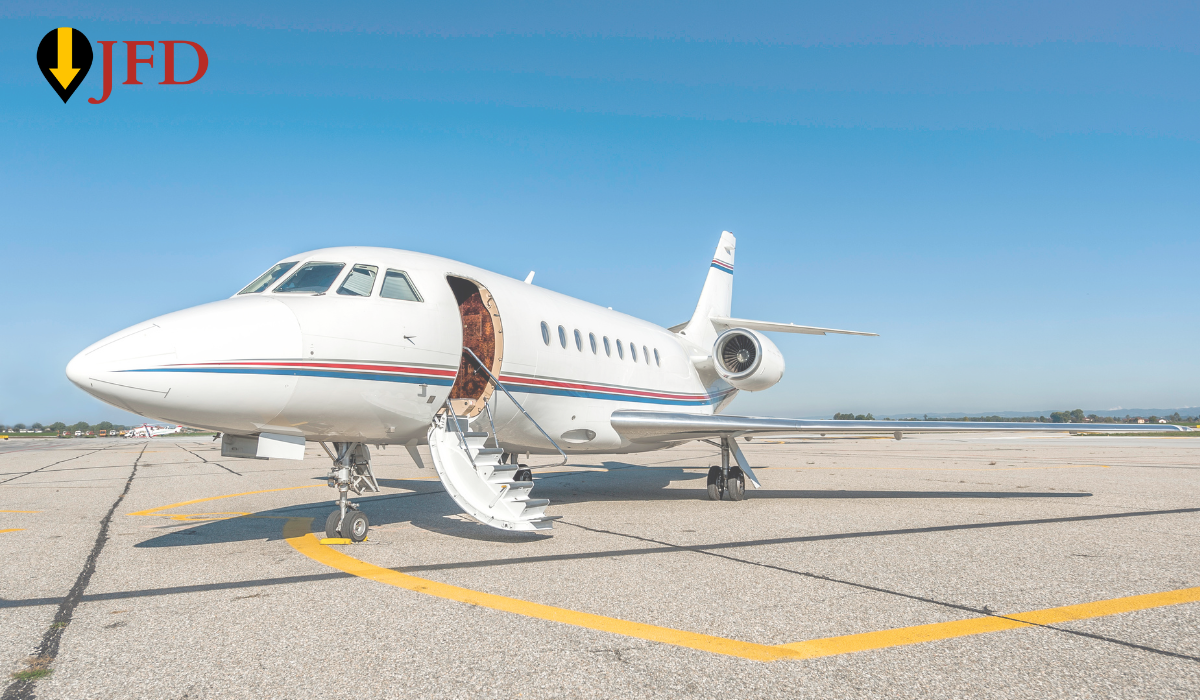 Private jet in the tarmac